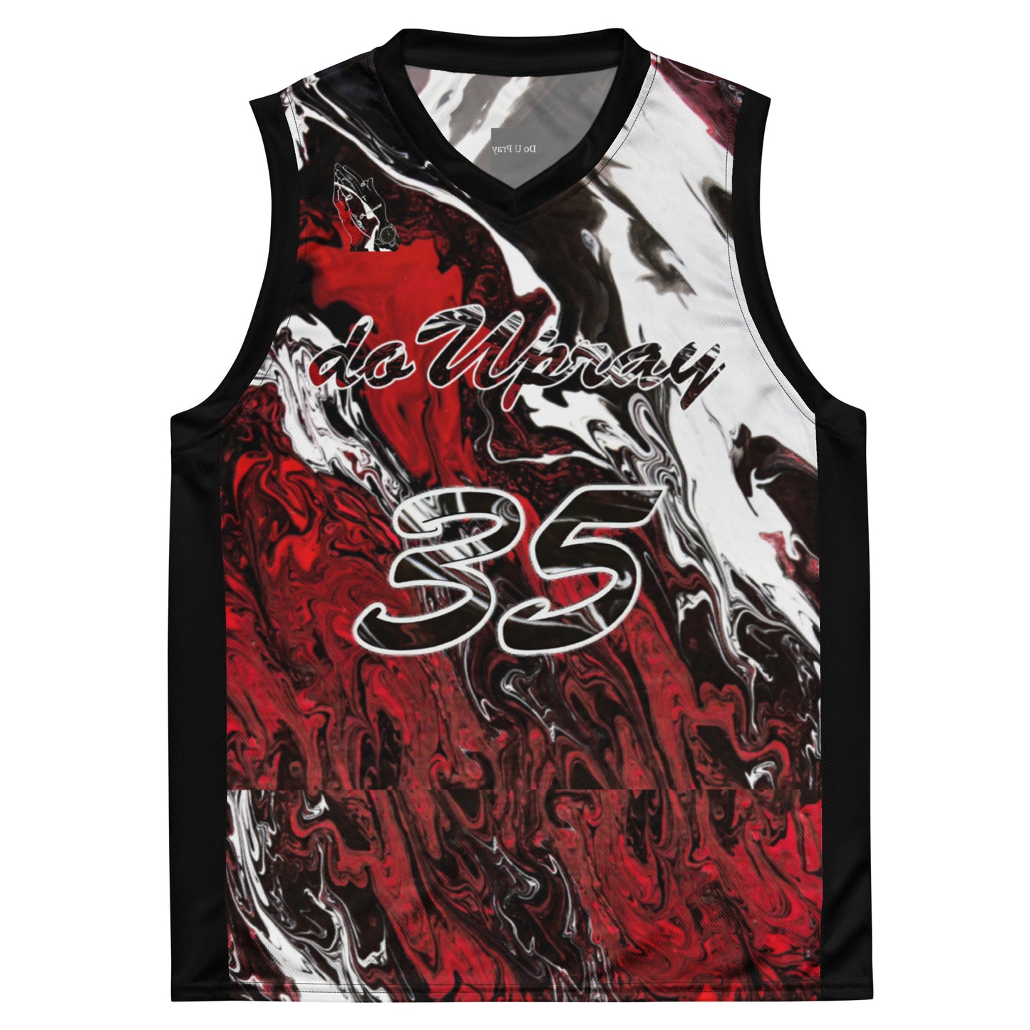 doUpray red Graffiti basketball jersey