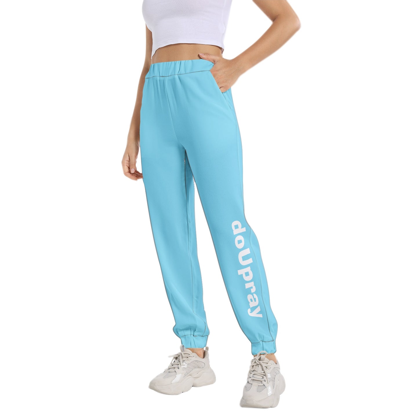 doUpray Elastic Waist Tapered Sweatpant