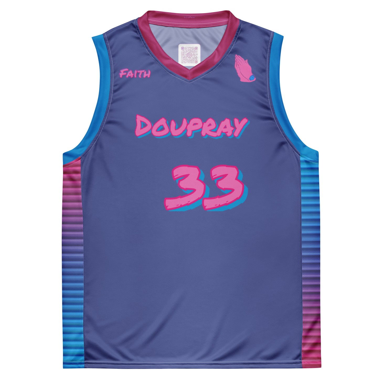 Do U Pray Graphiti Basketball Jersey Unisex recycled Christian athletic wear, bold print for spiritual athletes in the USA