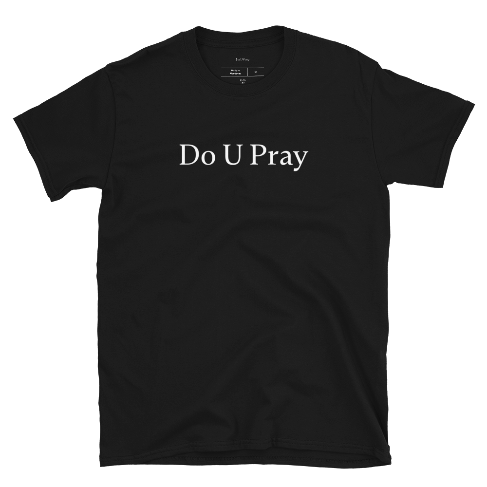 Do U Pray Classic Tee – Fuchsia T-shirt with faith-inspired design, soft cotton material, and a comfortable unisex fit.
